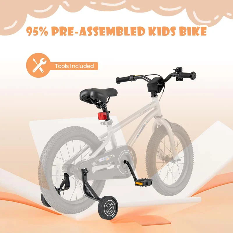 16" Kids Bike for 4-7 Years Old Girls Boys Sport Bicycle with Adjustable Saddle, Training Wheels, Reflectors