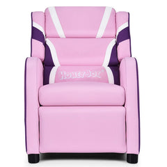 Kids Recliner Chair, Adjustable PU Leather Gaming Sofa with Footrest, Lumbar Support & Side Pockets, Ergonomic Children Lounge Armchair
