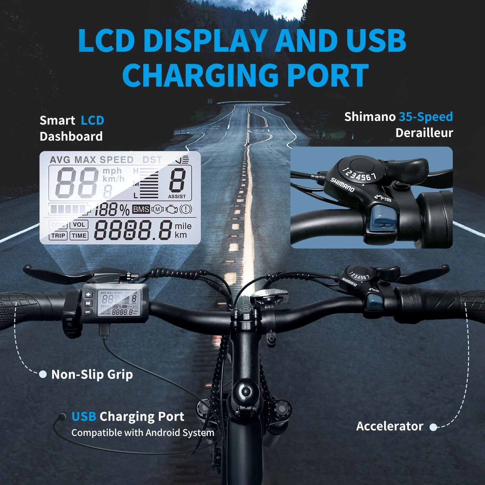 Hipatoo 26" Electric Bike 500W 20MPH E - Bike, 36V 10.4ah Battery, Ebike for Adults, E Bike UL2849