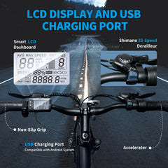 Hipatoo 26" Electric Bike 500W 20MPH E - Bike, 36V 10.4ah Battery, Ebike for Adults, E Bike UL2849
