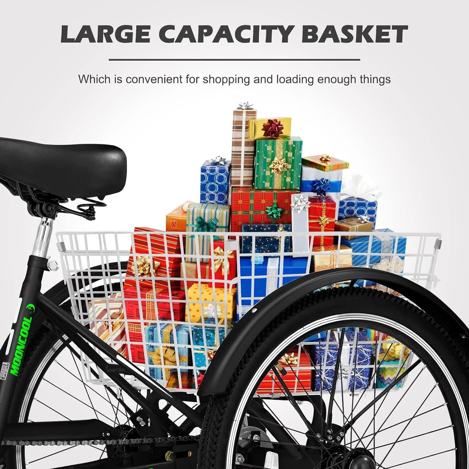 FICISOG 7 Speed Adult Tricycle for Women, 20/24/26 in Adult Trike with Basket, 3 Wheel Bikes for Adults Seniors, Cruise Trike for Shopping Picnic