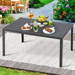 AECOJOY 60" Outdoor Dining Table, Aluminum Patio Table for 6