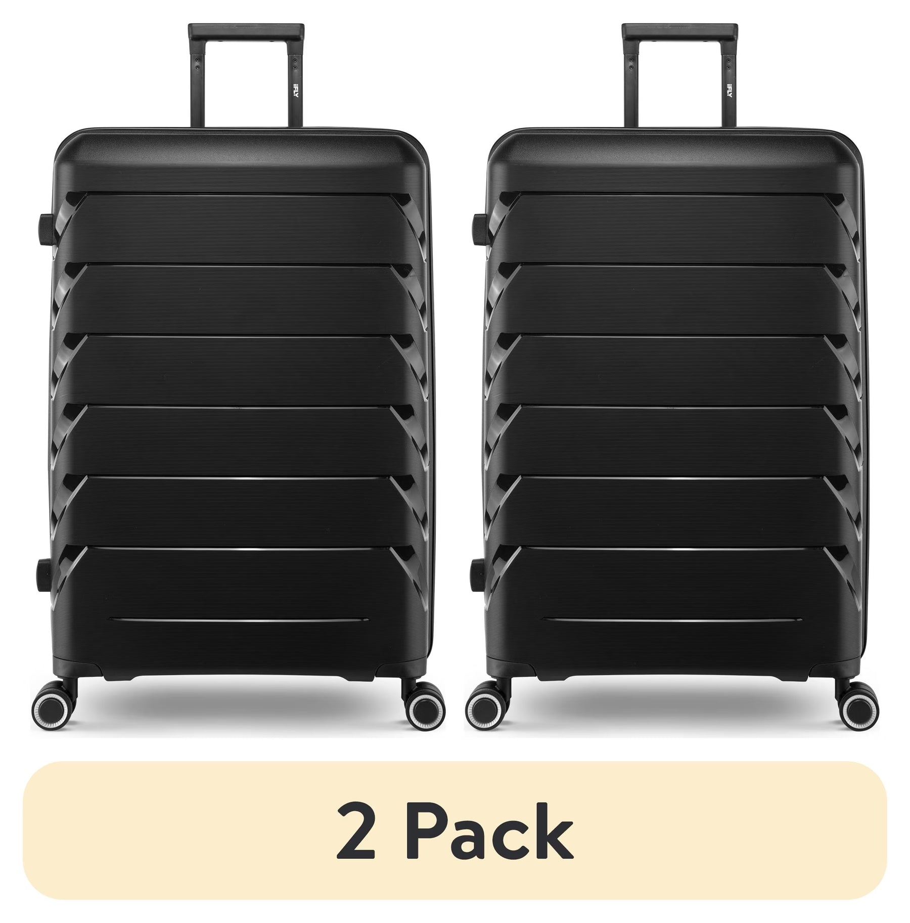 (2 Pack) PUR by Ifly Hardside 28" Checked Luggage, Black