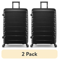 (2 Pack) PUR by Ifly Hardside 28" Checked Luggage, Black