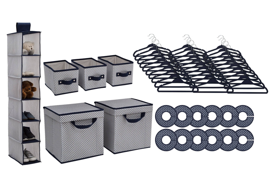 Delta Children 48 Piece Nursery Storage Set Navy (417)