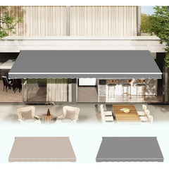 AECOJOY Retractable Awning Replacement, Sunshade Canopy for Patio Outdoor Awning (Without Frame), 280g/㎡ Polyester Fabric Cover