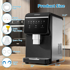 80 LBS/Day Nugget Ice Maker Countertop, Self-Dispensing Chewable Pellet Ice Machine with 7.5 LBS Storage & Auto Cleaning for Home, Office, Party, RV