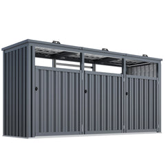AECOJOY 73 Cu.Ft Outdoor Trash Can Storage Shed for 3 Garbage Cans