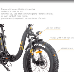 Folding Electric Bike for Adults, Ebikes for Adults 7 Speed Powerful 750W BAFANG Motor 20" 4.0 Fat Tire Foldable Mountain Snow Ebikes with Removable Lithium Battery