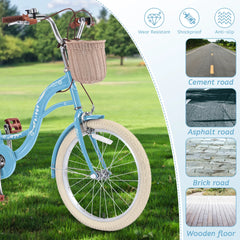 Bstjewey 20 in Girls Bike with Basket, Kids Bicycle for Ages 7 - 13