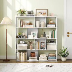Tangkula 12 Cube 4-Tier Freestanding Storage Organizer Bookcase with Open Cubes