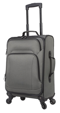 Protege 5 Piece Spinner Luggage Set, Includes 28 in Checked, 24 in Checked Bags, 20 in Carry - on, 15 in Boarding Tote and Matching Utility Bag, All Ages, Grey