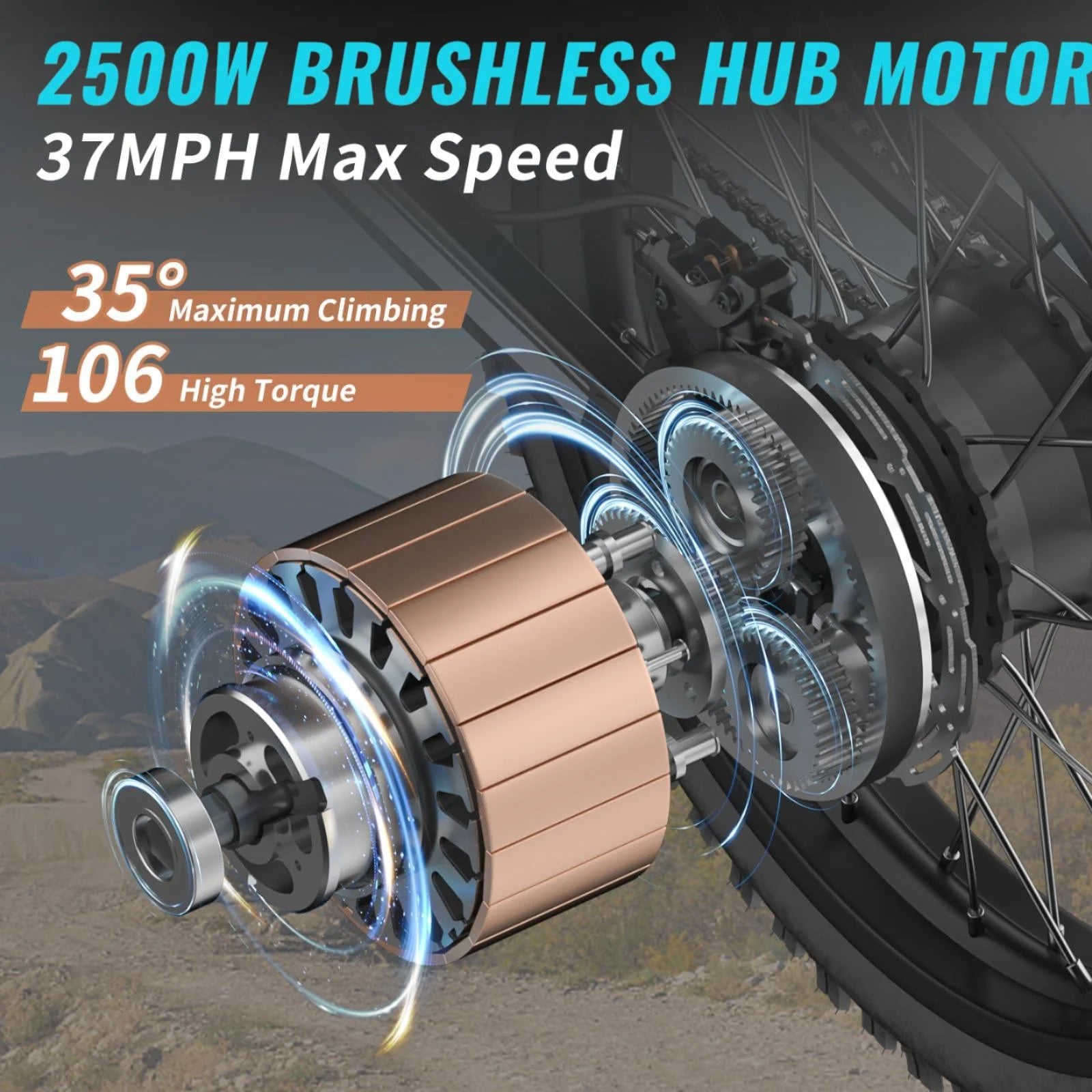 Riding'Times GT73 Electric Dirt Bike for Adults, 37MPH 48V36.4AH 2400W 1747wh Dual Battery Ebike, 85+ Miles Range, 25" Motorcycle Tire UL2849 Certified, Full Suspension