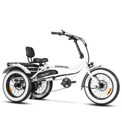 Addmotor M - 360II Semi - Recumbent Electric Trike, 85MI, Fat Tire 3 Wheel Electric Bike for Adults, 750W 48V 20ah Electric Tricycle for Seniors, 20" Electric Trike with Speed Differential, Green