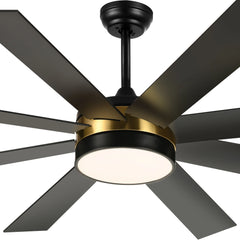 Dextrus 60 in Modern LED Outdoor/ Indoor Ceiling Fan with Remote Control