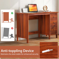 Computer Desk Study Writing Desk Home Office Workstation with 3 Drawers Black