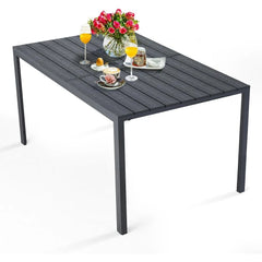 AECOJOY 60" Outdoor Dining Table, Aluminum Patio Table for 6