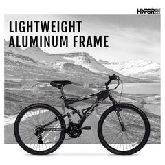 26" Hyper Bicycle Havoc Mountain Bike, 26" Wheels, Adults Ages 14+ Years, Black