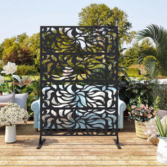 Accreate Decorative Wrought Privacy Screen - Easy Snap - Together Room Divider for Indoor/Outdoor Use, Breathable Wind - Resistant Partition with Anti - Tip Base (6x3.8ft)