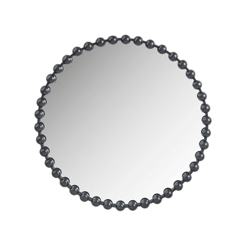 Marlowe Beaded Round Wall Mirror 36"D - Black - Madison Park Signature