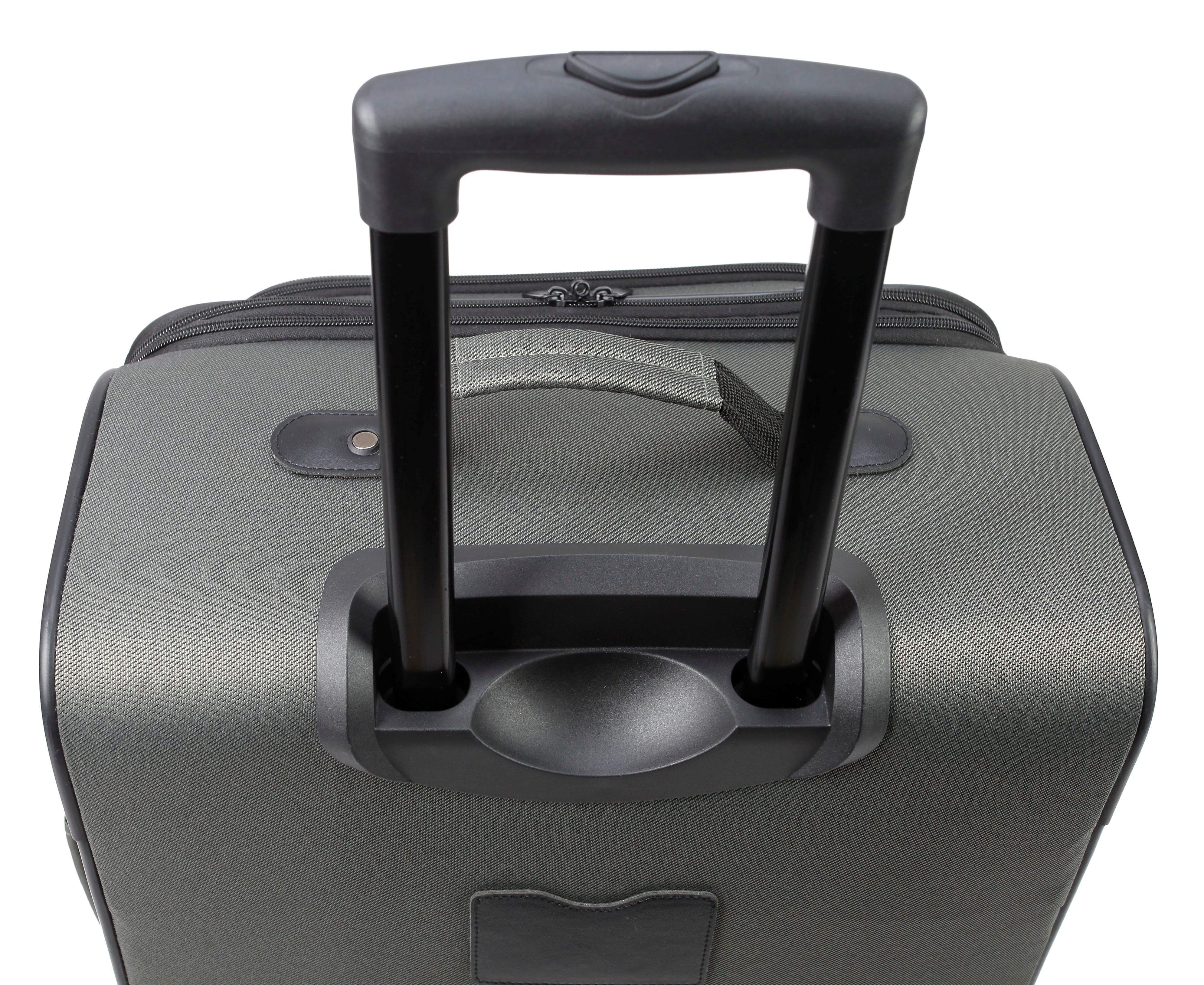 Protege 5 Piece Spinner Luggage Set, Includes 28 in Checked, 24 in Checked Bags, 20 in Carry - on, 15 in Boarding Tote and Matching Utility Bag, All Ages, Grey