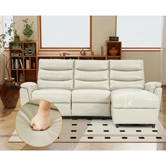 AECOJOY Power Reclining Sectional Sofa, PU Leather Sleep Sofa Bed with Storage Chaise