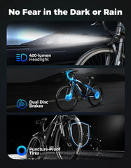 AZHAR Electric Bike for Adults, 26" Electric Mountain Bike, 1200W Peak Power Motor, up to 25 MPH 45 Miles, Electric Bicycle with 48V 10AH Removable Battery, UL 2849