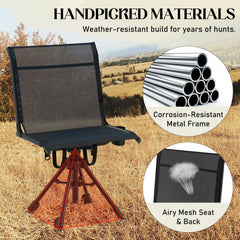 AECOJOY Hunting Chair Without Armrests, Lightweight Foldable Design, 360° Swivel for Blinds & Outdoor Use