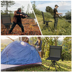 AECOJOY Hunting Chair Without Armrests, Lightweight Foldable Design, 360° Swivel for Blinds & Outdoor Use