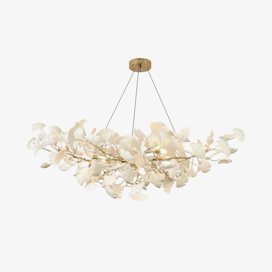 Gingko Chandelier B, L 59�ɡ� x H 23.6�ɡ� / L 150cm x H 60cm / Gold+White
