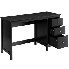 Computer Desk Study Writing Desk Home Office Workstation with 3 Drawers Black