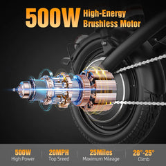 ASKGO 1200W Peak Motor, Folding Electric Bike for Adults Teens, 14'' Commuting Bike, Max 28MPH/35 Miles E - Bike, 3 Speed Double Mini Electric Bike, UL2849