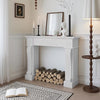 EPICOZY 44.5" Fireplace Mantel, Freestanding Fireplace Surround with Leg for Electric Fireplaces, MDF Mantel Surround with Shelf for Living Room with Decorative Pattern, Anti - Tipping & Waterproof