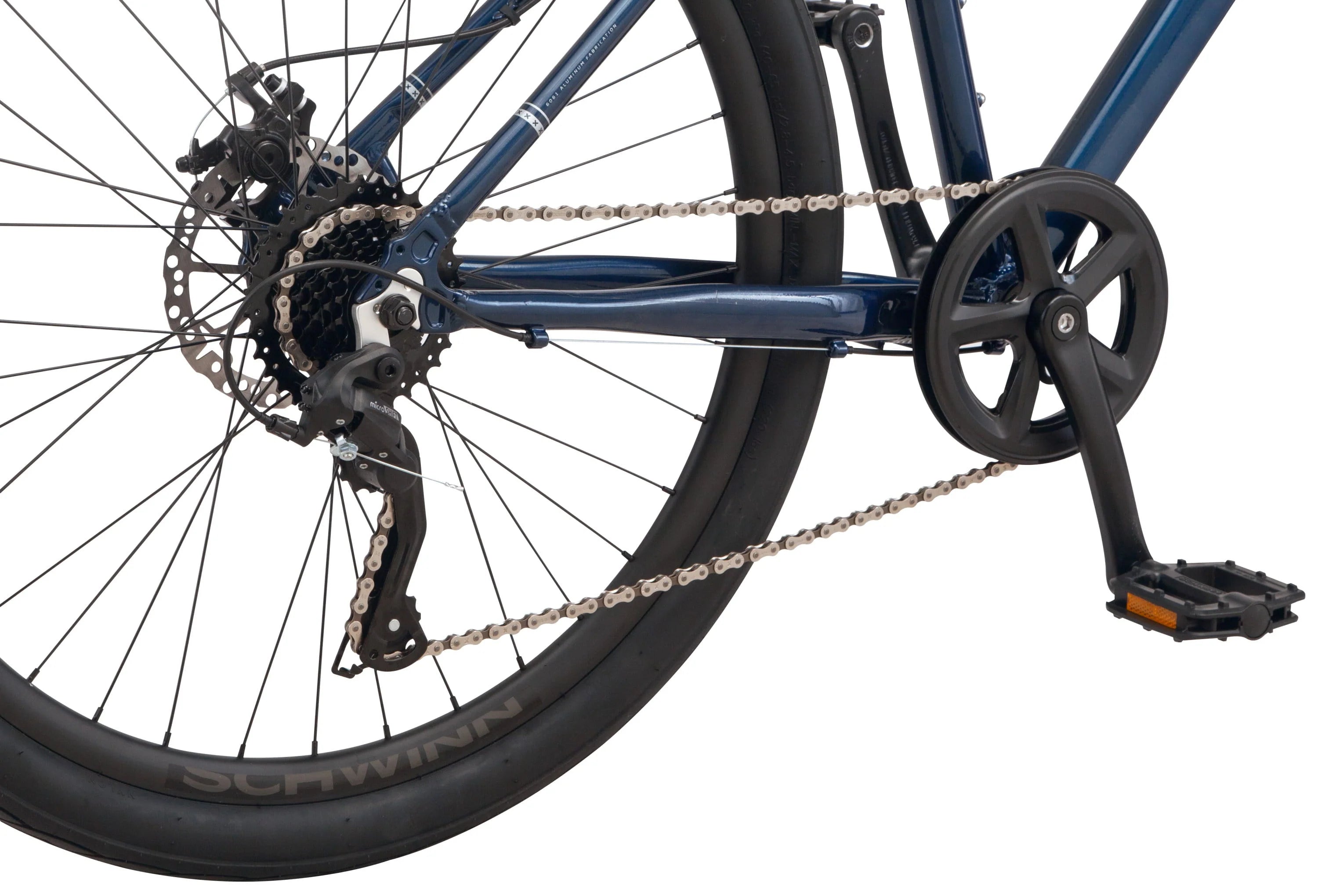Schwinn Junction 27.5 in Mens Hybrid Bike, 7 Speed Adult Bicycle, Navy