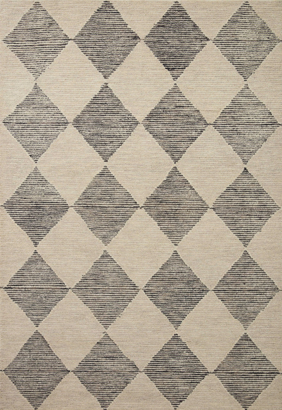Chris Loves Julia x Loloi Francis FRA-01 Beige Charcoal Rug - 5 ft x 7 ft 6 in