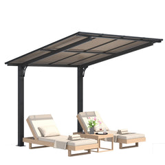 AECOJOY 8' x 8' Gazebo for Patio, Freestanding Lean to Hard Top Gazebo Carport Shelter