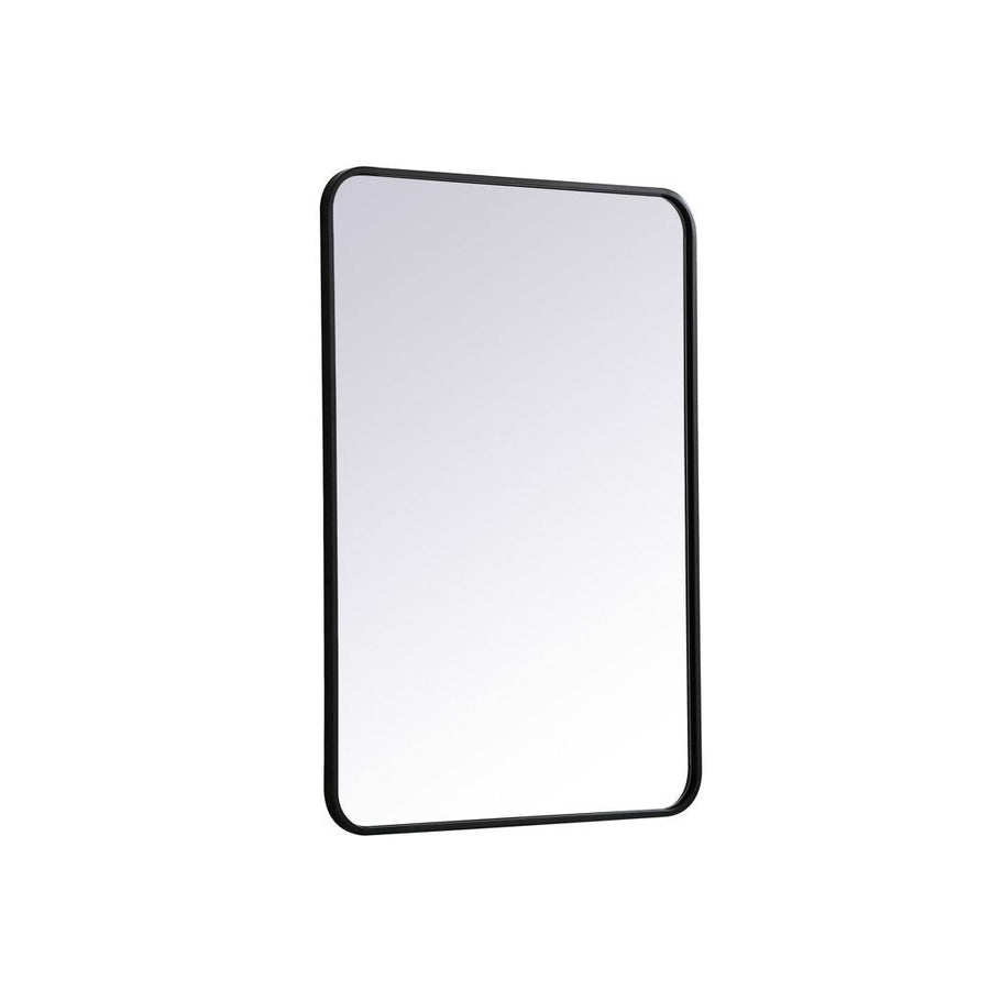 Sabine Metal Rounded Rectangle Wall Mirror Finish: Black, Size: 36'' H x 24'' W