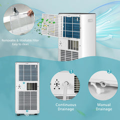 Costway 10000 BTU Portable Air Conditioner 3 - in - 1 Air Cooler with Fan Dehum Sleep Mode