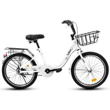20 in Kids Bike for Boys Girls, 1 Speed Children Bicycle with Basket, Rear Seat, Chain Guard, Coaster Brake and V - Brake, Steel Frame Kids Bike for Ages 6 - 12 Years Old Birthday Gift, Purple