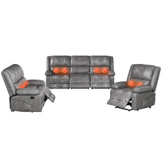AECOJOY 3 PCS Recliner Sofa Set for Living Room Furniture Set