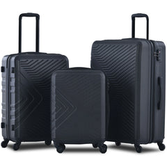 3 Piece Blue Luggage Travel Set, 20" 24" 28" Carry on Luggage with Spinner Wheels, Lightweight Hard Case Luggage Travel Suitcase Christmas Gifts for Business Trip Holiday Travel Cruise