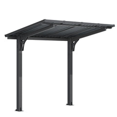 AECOJOY 8' x 5' Lean to Grill Gazebo Hardtop Outdoor Pergola for Patio