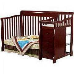 Dream on Me Brody 5 - in - 1 Convertible Crib with Changer. Cherry