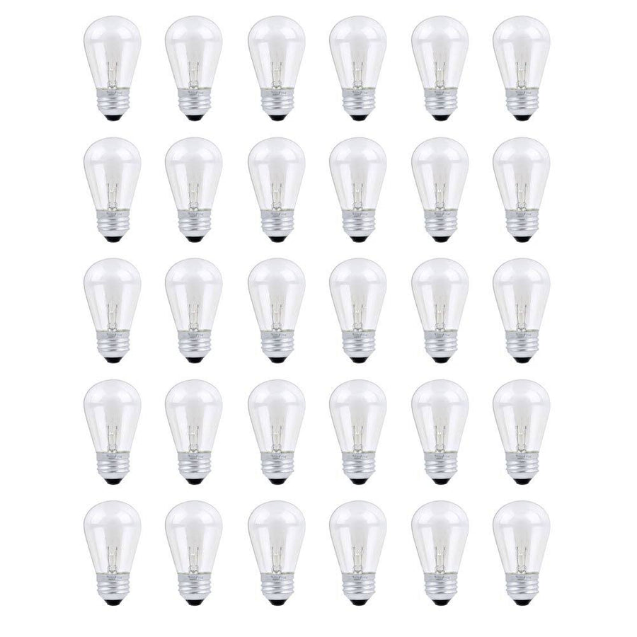 30 Pack S14 Outdoor String Light Bulbs Set 120V 11W Clear Outdoor Patio Vintage Light Shatterproof Bulbs