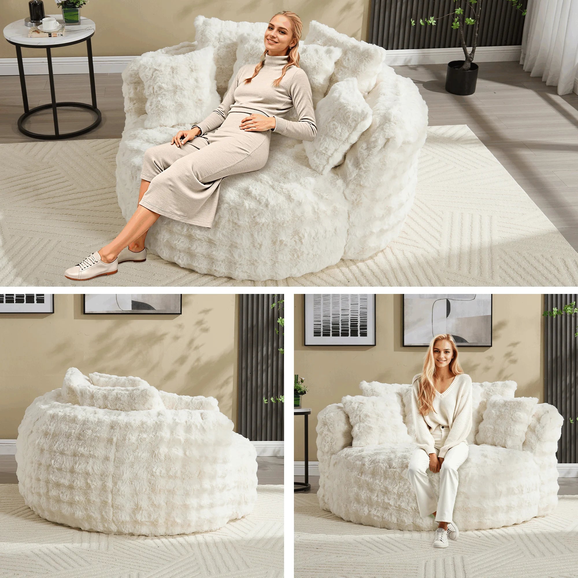 Wiilayok 58'' Oversized Chaise Lounge Chair Indoor, Thickened Backrest Sleeper Sofa Couch with Soft Pillows for Living Room, Gray