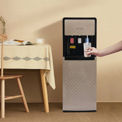 Champaign Gold Bottom Loading Water Dispenser - Hot, Cold & Room Temperature Water, 500W Heating, 90W Cooling, Safe & User - Friendly Design for Home & Office