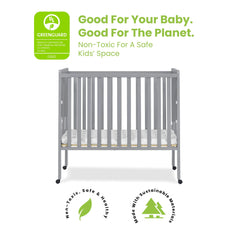 Delta Children Lee Portable Folding Mini Crib with 1.5 - Inch Mattress - Greenguard Gold Certified, Bianca White