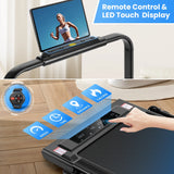 2 in 1 Walking Pad Treadmill with Incline, 2.5HP Under Desk Treadmill with Handle Remote Control & LED Touch Screen for Home Office Workout, 300 lb Weight Capacity Black & Green