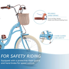 Bstjewey 20 in Girls Bike with Basket, Kids Bicycle for Ages 7 - 13