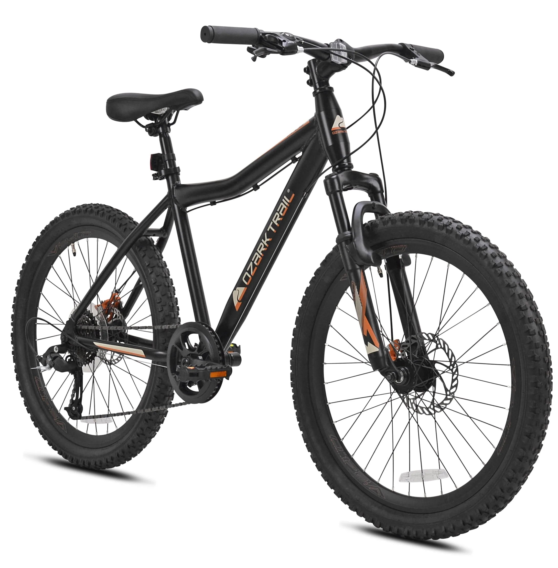 Ozark Trail 24" Glide Mountain Bike, 8 Speed, Black, Teen, Unisex